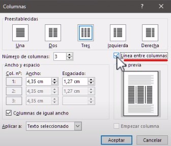 Cómo añadir una línea entre las columnas